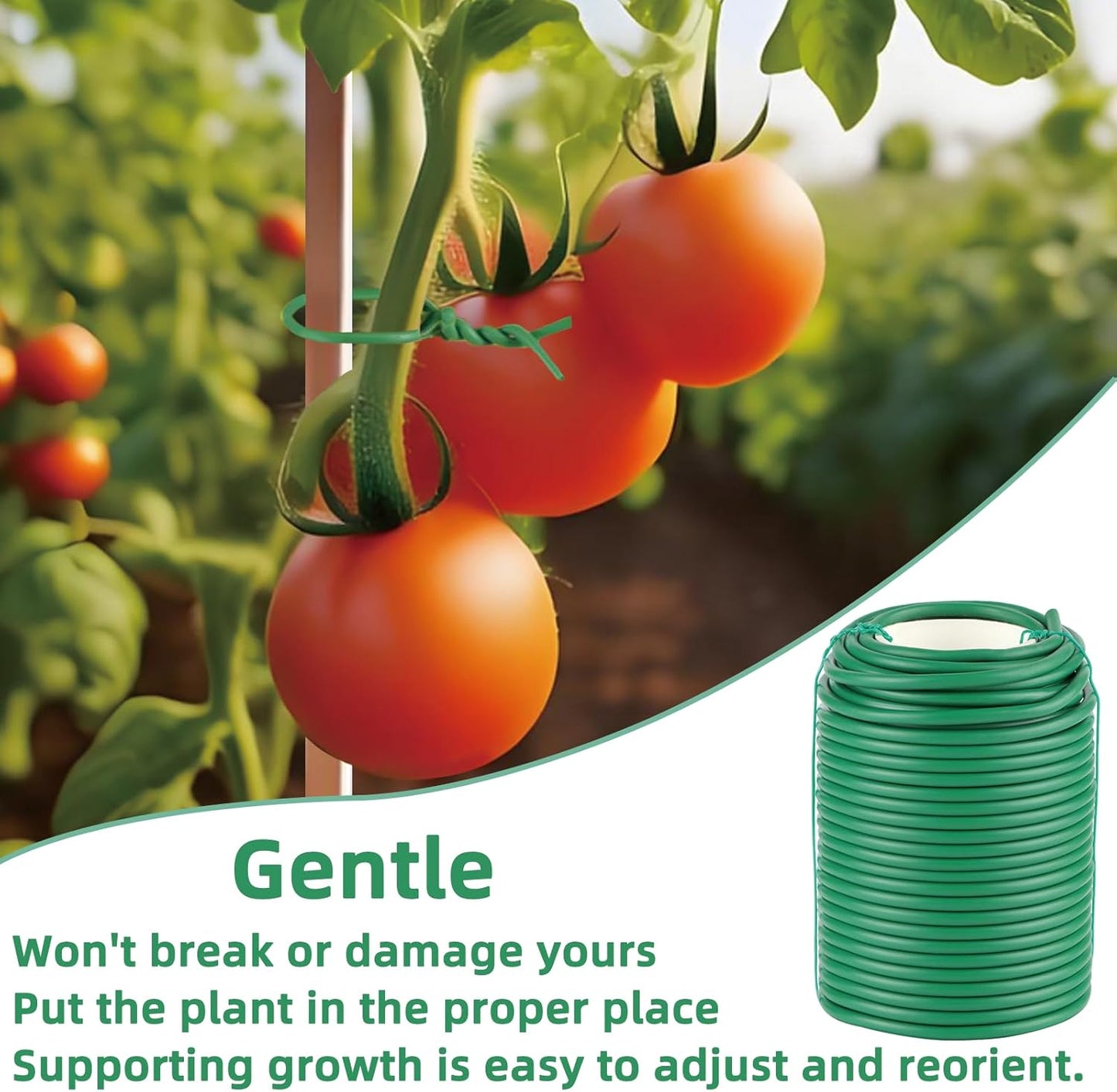 Garden Wire, 66FT Soft Plants Ties, 3.5mm Flexible Garden Ties for Climbing Plants, Vines Plant, Tomatoes, Flowers, Roses Plant Support