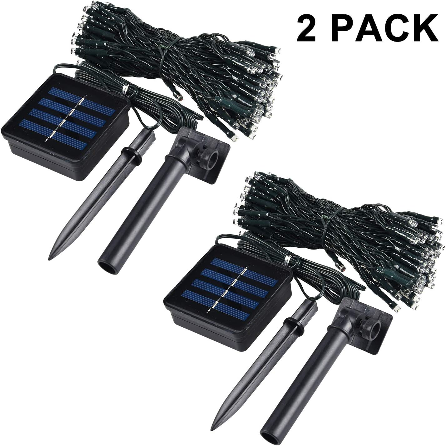 2 Pack 200 LED Solar String Lights, 85.2ft 8 Modes Solar String Lights for Outside, Waterproof and Solar Powered Outdoor String Lights for Holiday Christmas Yard Garden Tree Wedding Party (Multicolor)