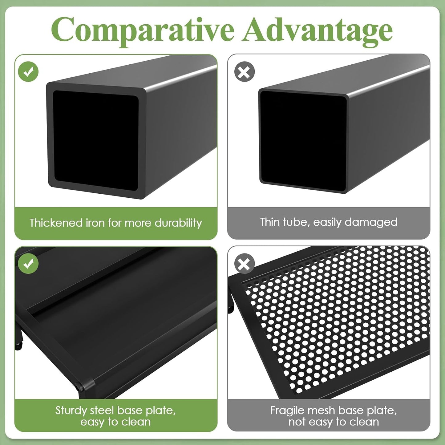 Garden Tool Rack Organizer for Garage Yard Tool Storage, Garden Tools Storage for Organization Black Metal Gardens Tools Holder for Yard Shed Garage