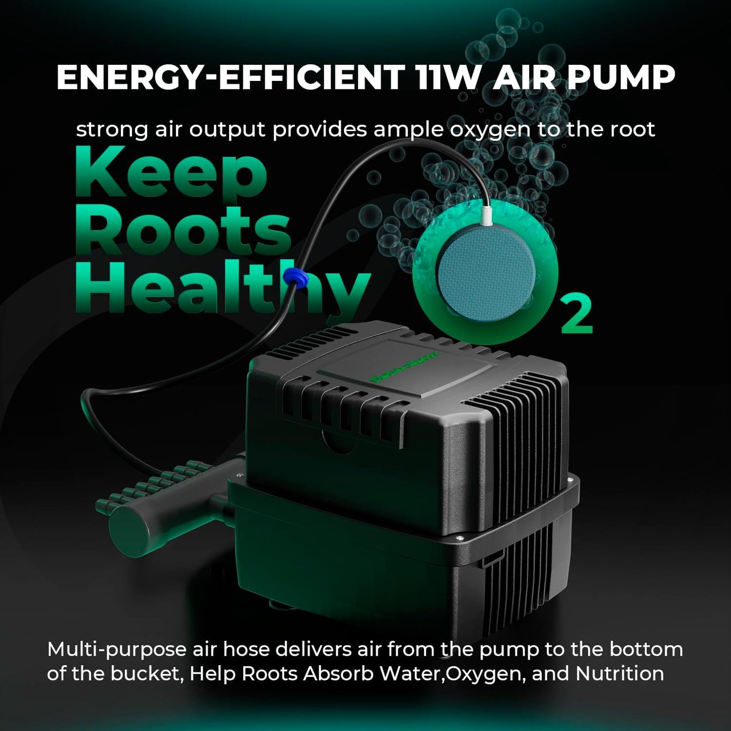 MARS HYDRO DWC Hydroponics Grow System 5 Gallon Deep Water Culture with Recirculating Drip Garden System 11W Air Pump, Multi-Purpose Air Hose, Air Stone, 4 Buckets and Top Drip Kit