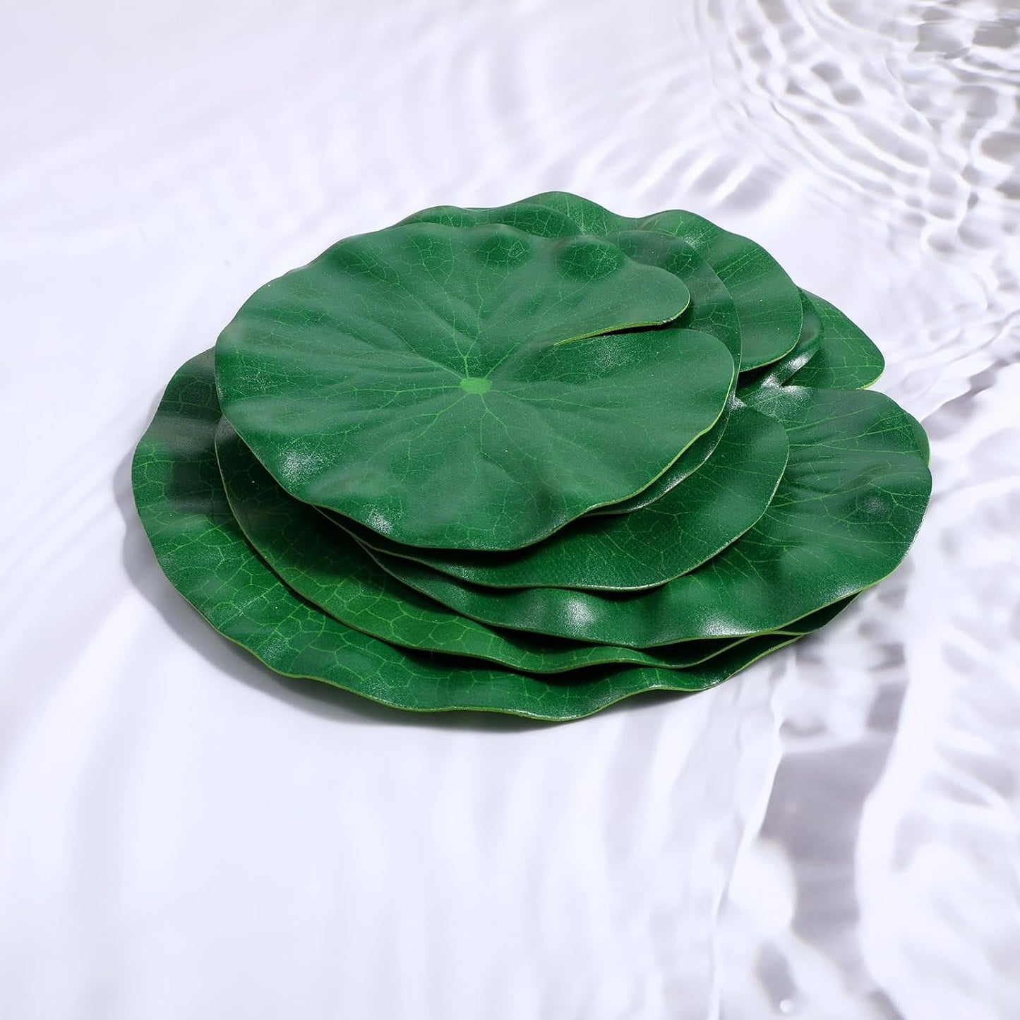 Artificial Lily Pads for Ponds, 12 Pcs Artificial Floating Foam Lotus Leaves Realistic Water Lily Pads Foliage Pond Decor Artificials Foliage Pond Decor for Pool Patio Aquarium Outdoor Ponds, 3 Size