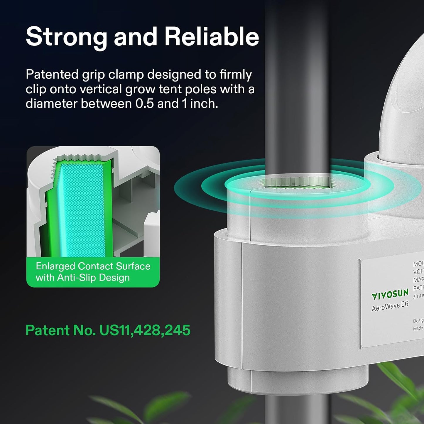 VIVOSUN AeroWave E6 Grow Tent Fan 6”, EC Motor, Smart Wifi Control, US Patented Auto Oscillating Clip fan, Weatherproof IP-54, Strong Airflow but Quiet for Hydroponic Ventilation Circulation, 1-Pack