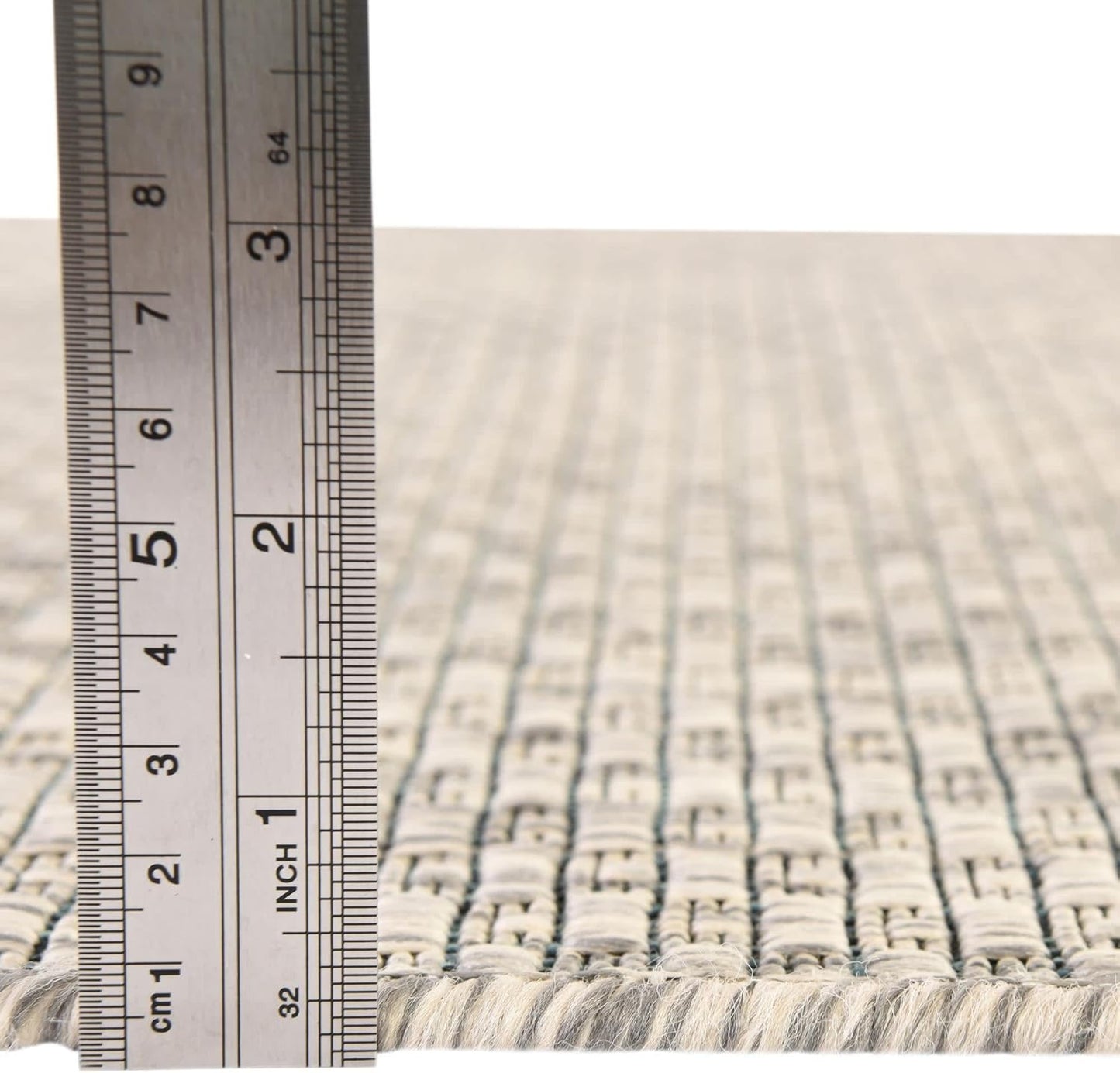 Unique Loom Collection Casual Transitional Solid Heathered Indoor/Outdoor Flatweave Area Rug (2' x 3' 1" Rectangle, Light Gray/Ivory)