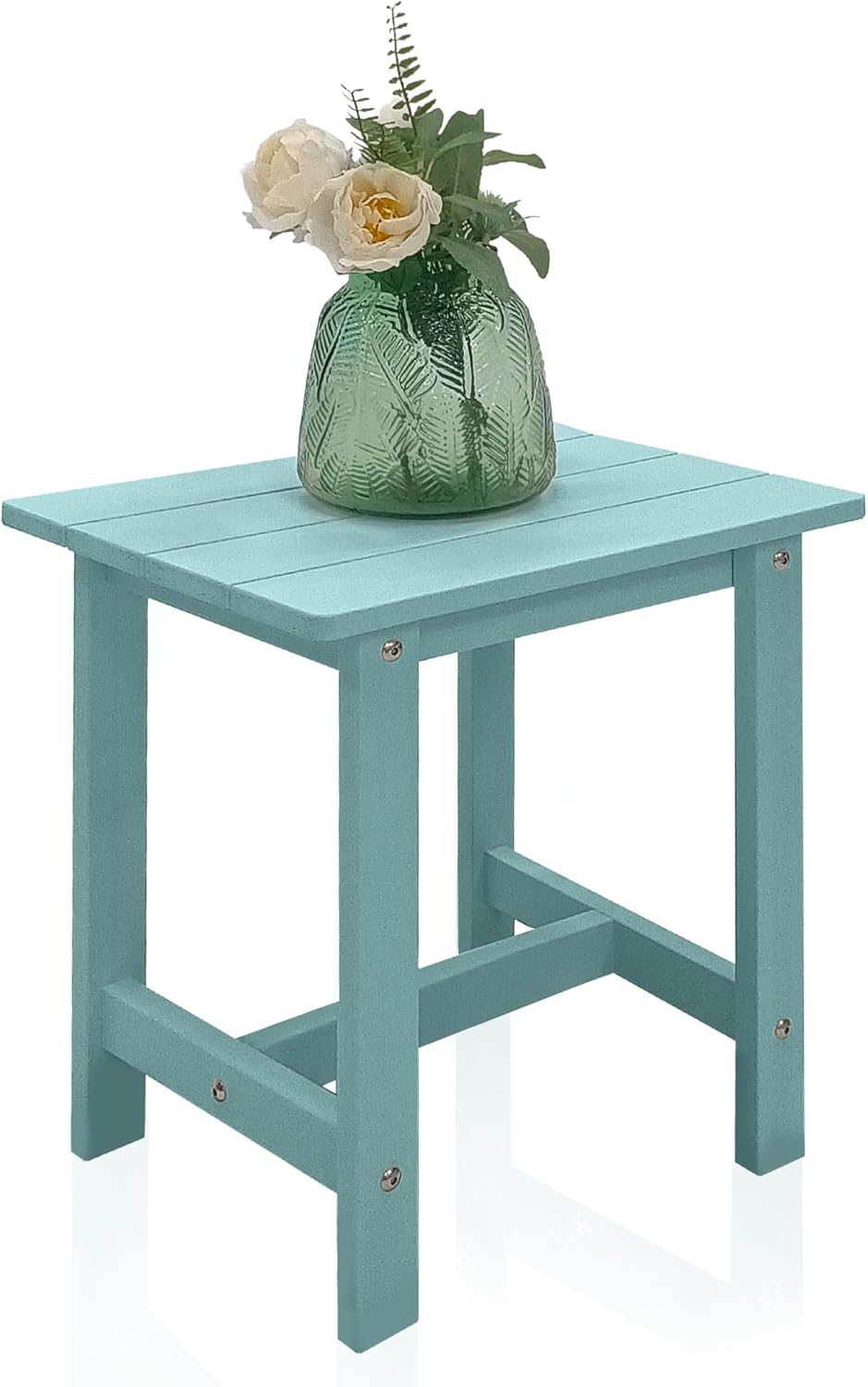 Outdoor Side Table, Small Adirondack Side Table for Adirondack Chair - Indoor Outdoor End Table - HDPS (Dark Blue)