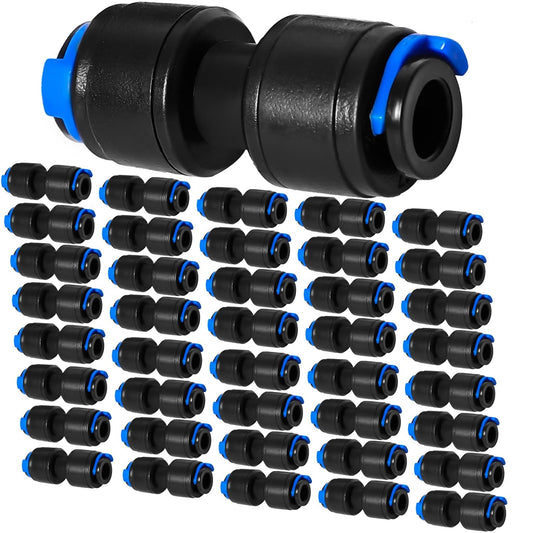 40 Pack 1/4" Drip Universal Straights Fitting Connectors, Quick Connect Universal Drip Irrigation Tubing Coupling Valve, Connector Locking Fitting for Sprinkler or Drip Irrigation System