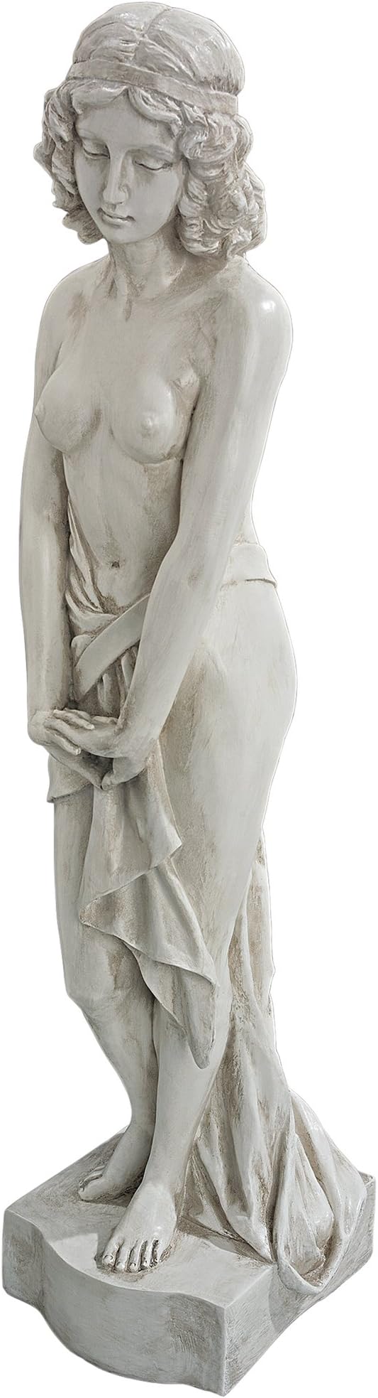 Design Toscano Harmonia Greek Woman Patroness of Harmony Indoor/Outdoor Garden Statue, 34 inches tall, Cast Stone Resin, Antique Stone Finish