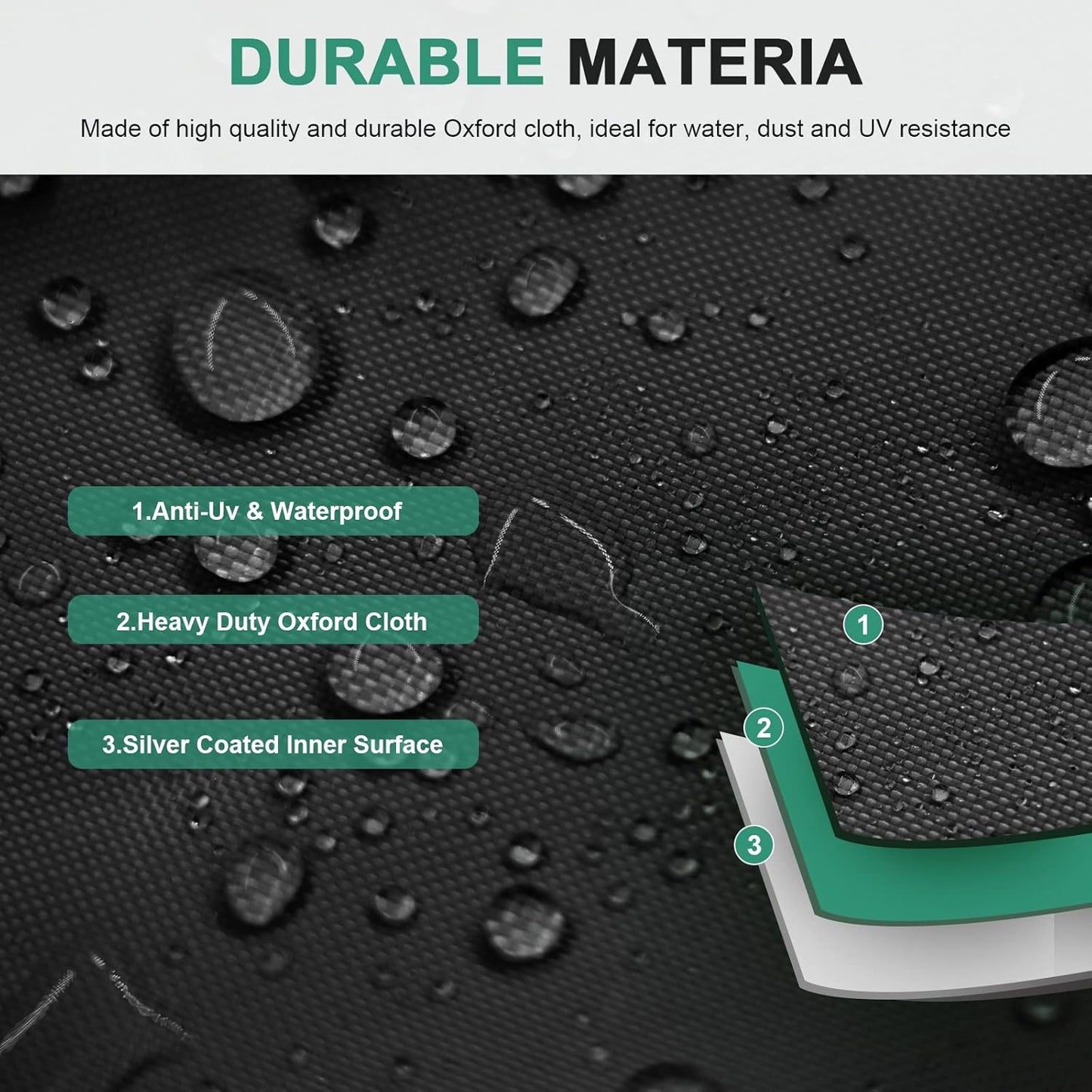 177 Gallon Outdoor Cushion Storage Bag 68 inch Extra Large Patio Furniture Cushion Storage Bag Waterproof Garden Cushion Storage Covers with Zipper and Handles Black (2 Pack, 68"L x 30"W x 20"H)