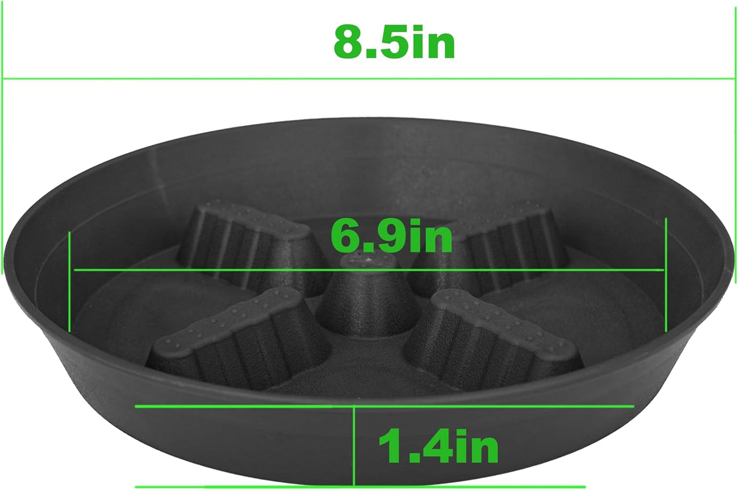 4 Pack Plant Saucer 8 inch, 10 12 14 17 inch, Plant Stand Plastic Plant Saucers for Indoors Outdoor, Heavy Duty Flower Planter Drip Trays for Pots, Pot Saucers for Plants, Grow Bags Saucers