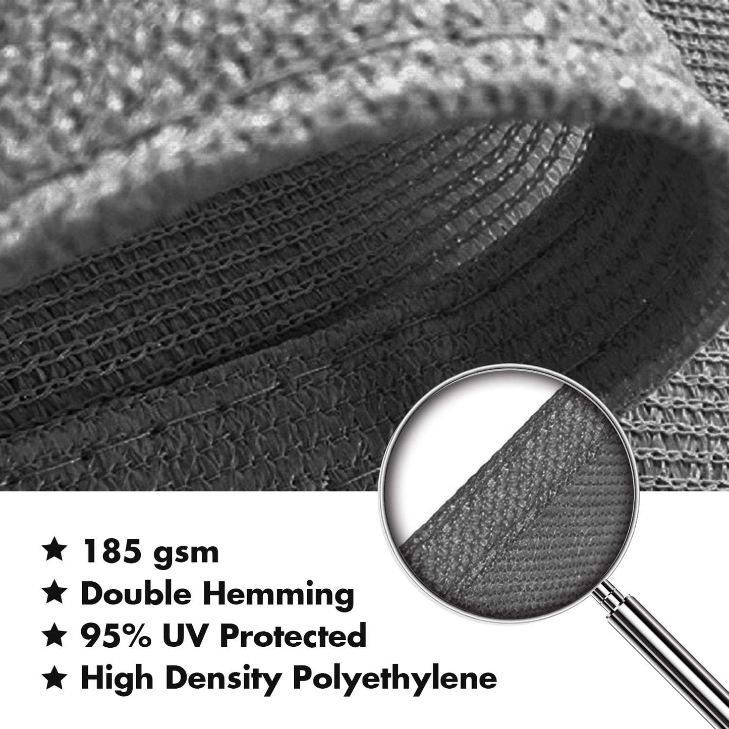 KANAGAWA Sun Shade Sail 16'x16' Dark Gray Rectangle UV Block Canopy Cover for Patio Backyard Lawn Garden Outdoor Activities