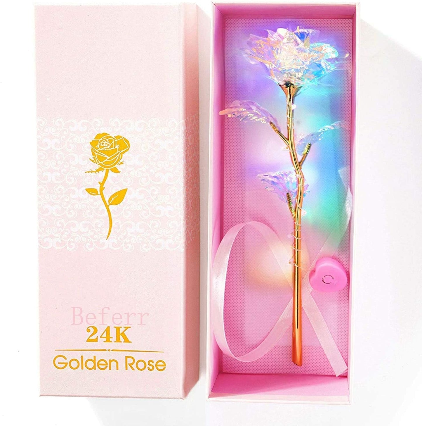 Mothers Day Mom Gifts for Women Birthday Gifts for Women Galaxy Rose Glass Flowers Forever Eternal Roses Artificial LED Flowers Gifts for Grandma Wife Daughter