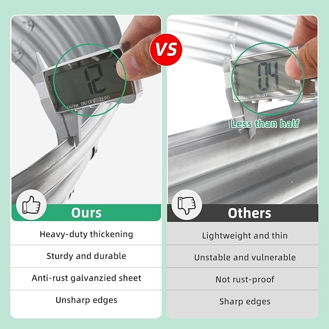 Galvanized Raised Garden Bed, 4x2x1 FT Thickening Raised Beds for Gardening, Oval Larger Space Planter Box for Outdoor for Herbs, Vegetables, Fruits