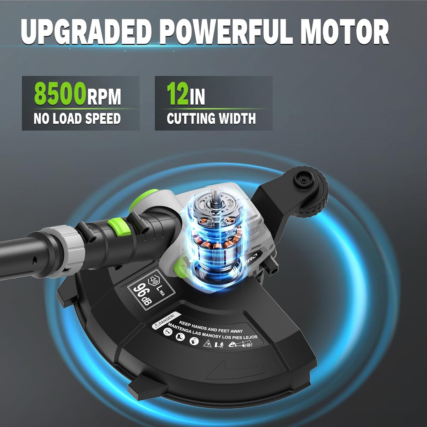 20V Cordless String Trimmer for Lawn Care 12-Inch Lightweight Weed Wacker with Auto-Feed & 2.0Ah Battery and Fast Charger, 3-in-1 Trimming Edging for Grass, Yard, Garden