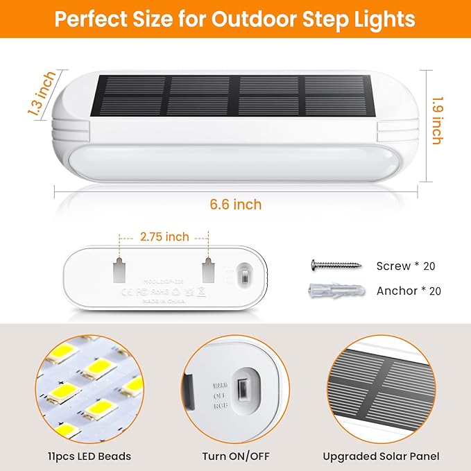 Outdoor Solar Lights for Outside, 10 Pack Bright Solar Fence Lights with Multi-Color Changing & Warm White Mode, Upgraded Solar Step Lights Outdoor Waterproof for Garden Deck Post Stair Wall