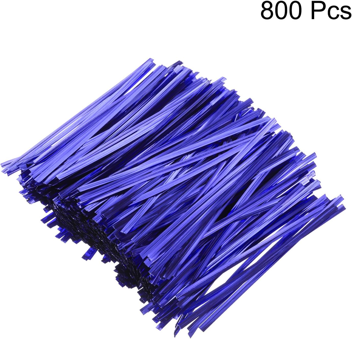 HARFINGTON 800pcs Bag Twist Ties 4.7" Reusable Plastic Metallic Twist Ties Wire Cable Ties for Party Bread Candy Cake, Blue