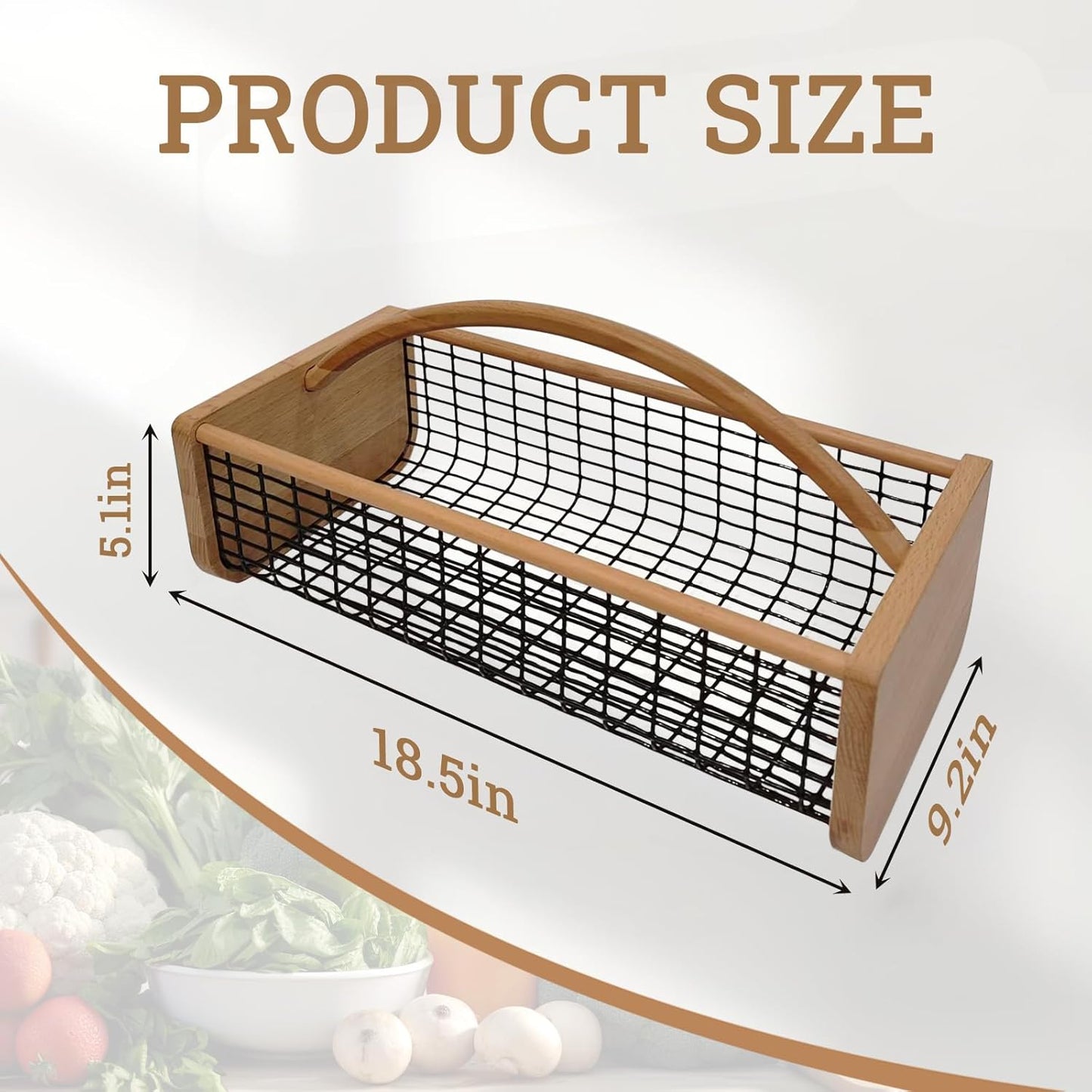 Garden Hod Harvest Basket, Durable Wooden Gardening, Supply Suitable For Kitchen, Picnic And Outdoor Picking