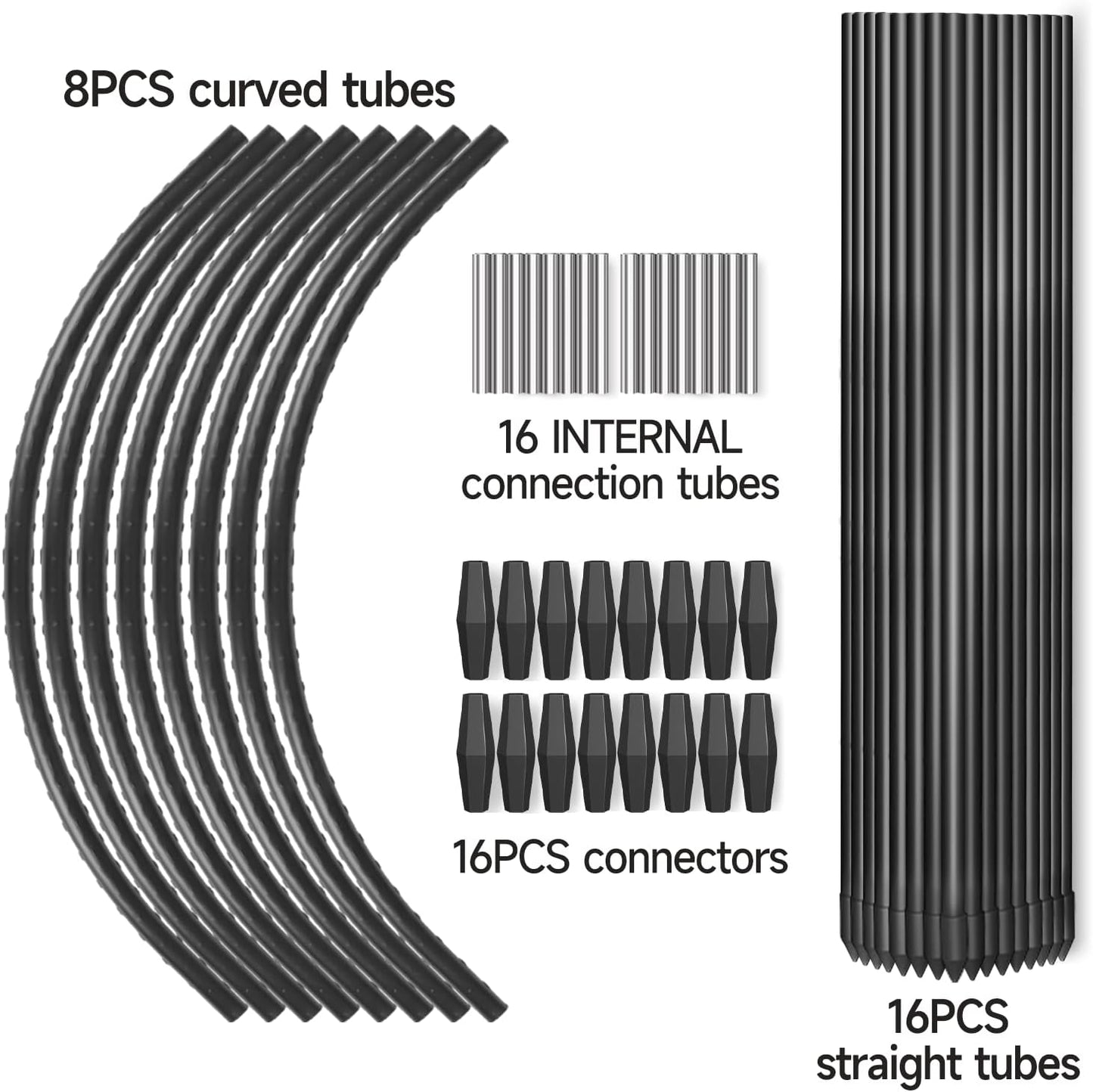 FOTMISHU 8pcs Garden Hoops for Raised Beds, 23.6" x 25.6“ Greenhouse Hoops for Cover Garden Netting, Rust-Free Garden Tunnel, Reuseable Gardening Supplies for Plants (8pcs M- 23.6" x 25.6“)