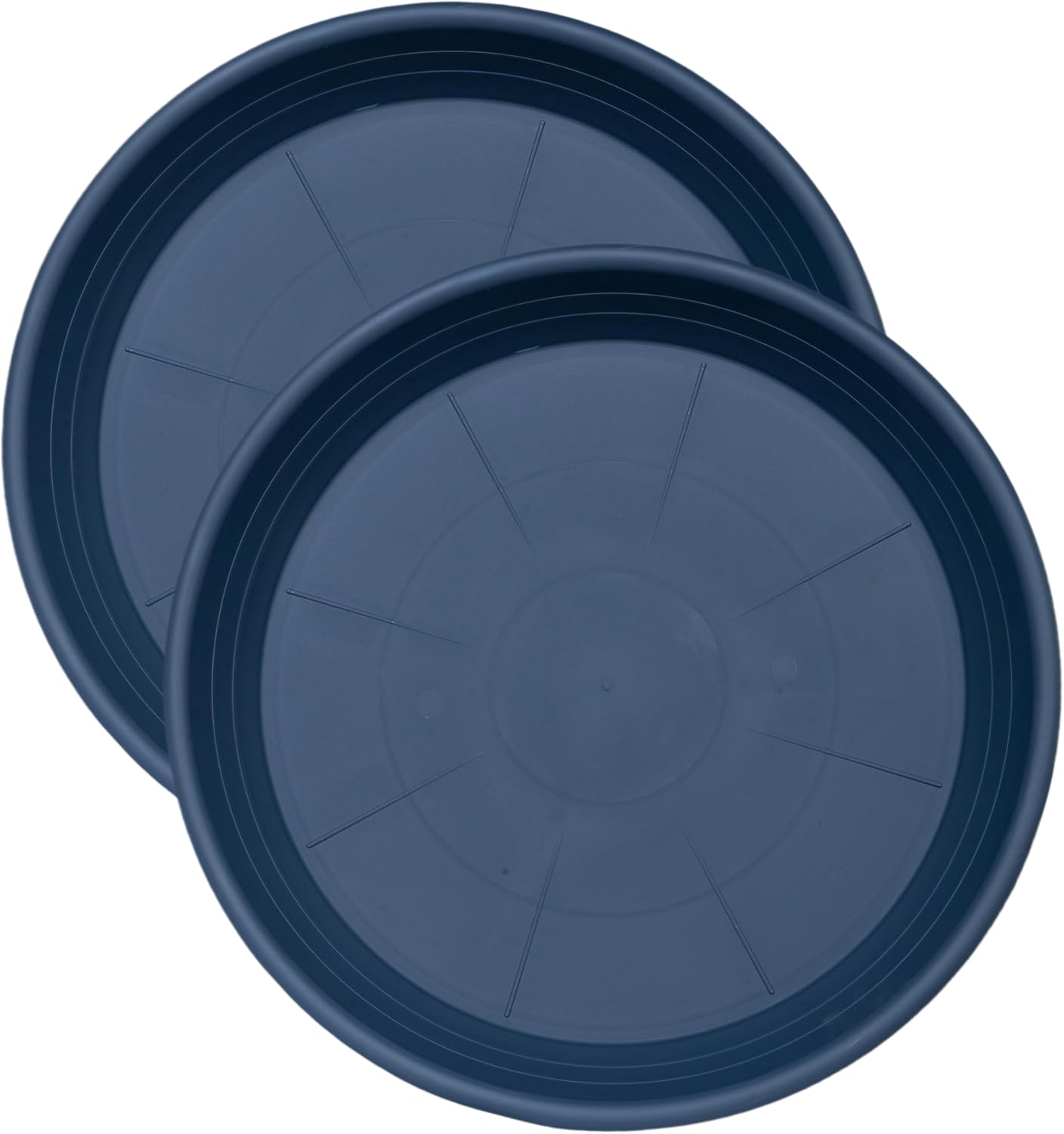 2 Pack of Plant Saucer 12 inch, 12 inch Plastic Plant Drip Trays, Heavy Duty Plant Trays for Indoors no Holes, Plant Water Tray for Planters (Blue)