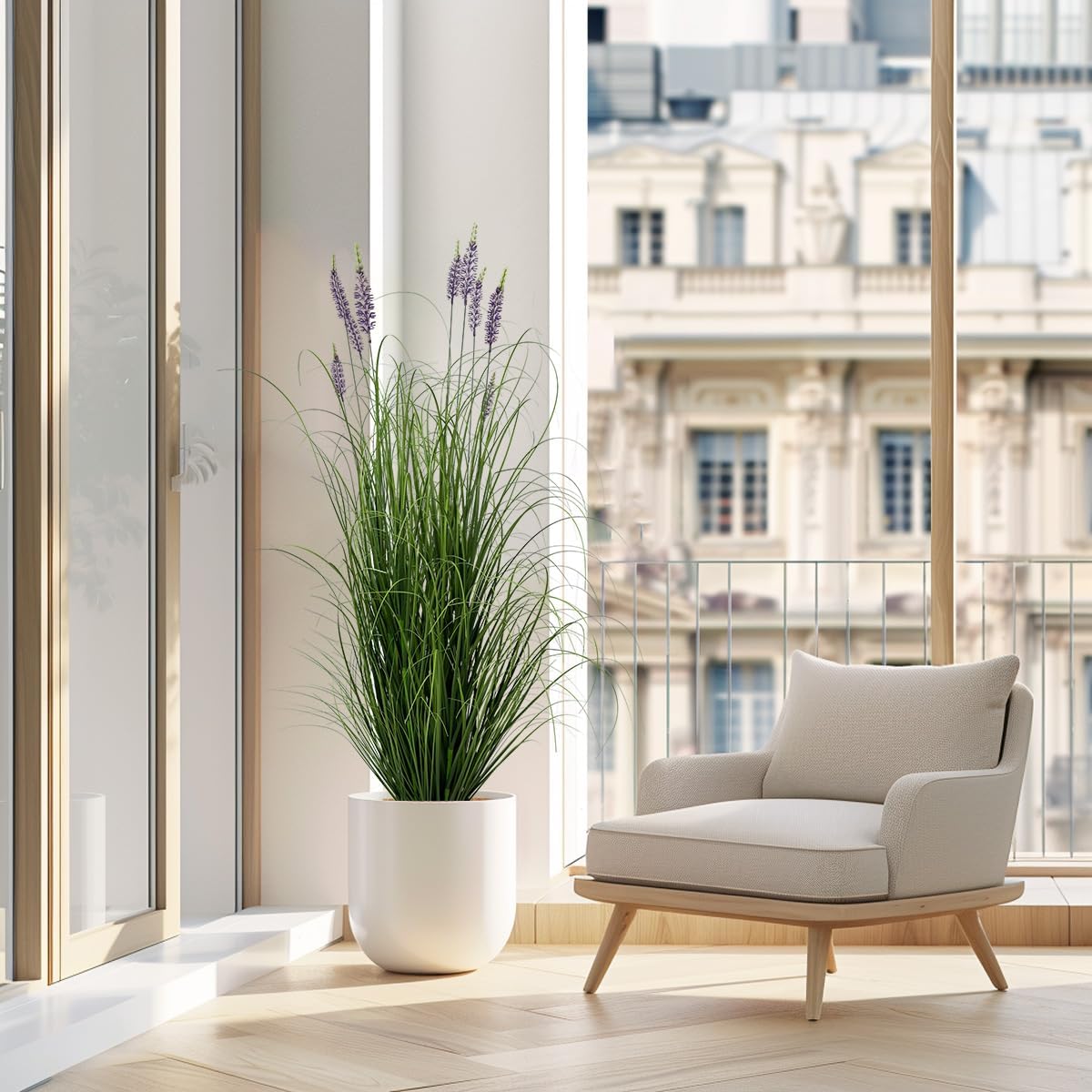 Artificial Plant 5ft Tall Artificial Lavender Plant,Faux Plants Indoor Home Decorative Artificial Plants & Flowers in Pot Fake Plant, House Plant Indoor