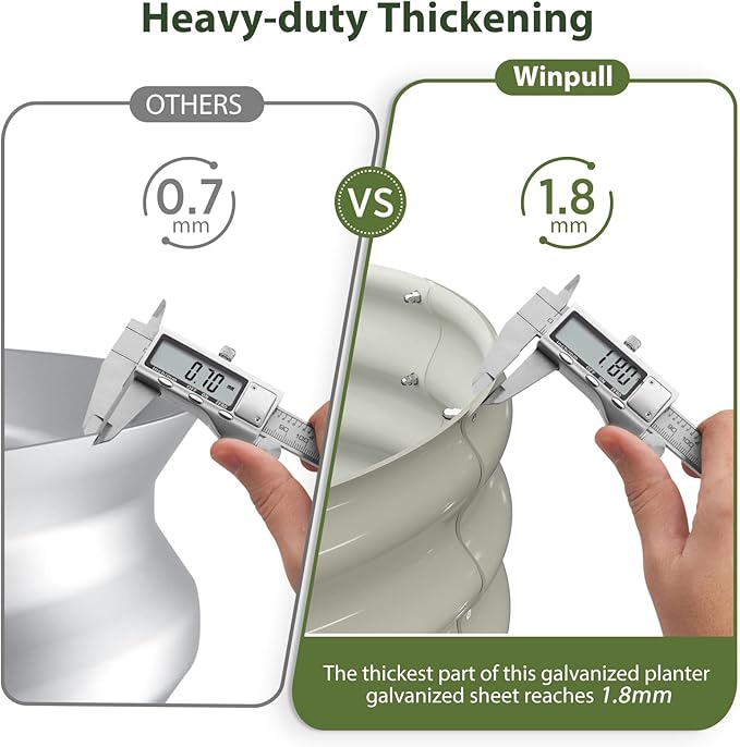 Raised Garden Bed Kit, 6x3x1.5 ft Galvanized Planter Box Outdoor with Safety Edging, Large Metal Raised Beds for Gardening Vegetables Flower Herb (Pearl White)