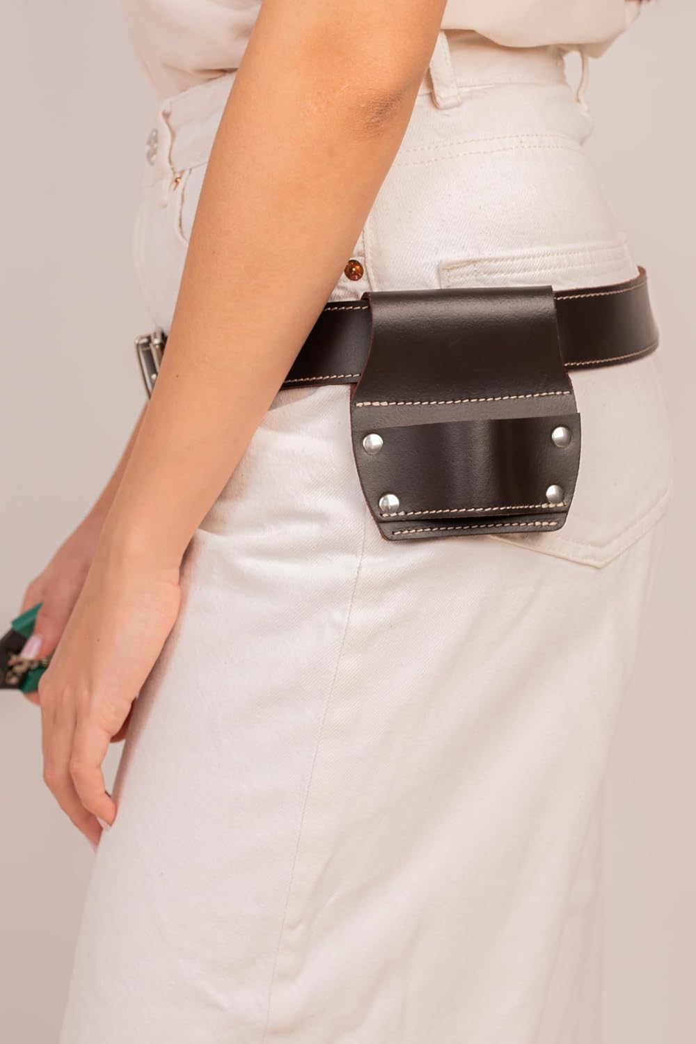 Garden Florist Tool Belt for Men | Leather Tool Belt for Women | Handmade Belt for Gardener, Electrician, and Carpenter | Leather Florist Belt (Brown CrazyHorse) (Dark brown Full grain, one size)