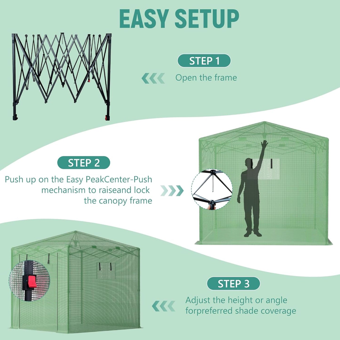 Pop Up Greenhouse 8x6FT, Pop Up Green House for Outdoors, Portable Greenhouses, Walk-in Greenhouses, Popup Greenhouse Kit, Easy Set Up