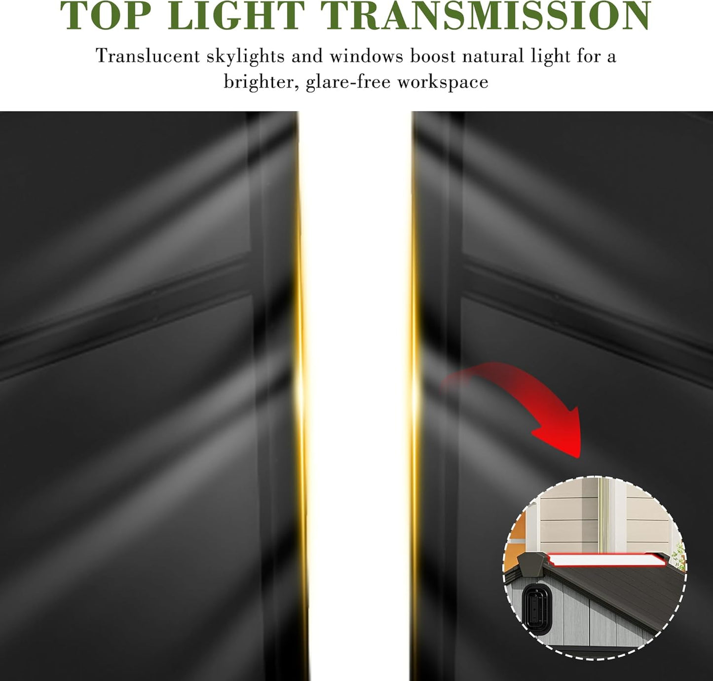 Domi 6x4FT Outdoor Resin Storage Shed with Transparent Windows & Louvered Vents, Plastic Tool Shed with Double Lockable Doors & Gable Roof, Outside Garden Shed for Backyard, Patio, Lawn, Grey