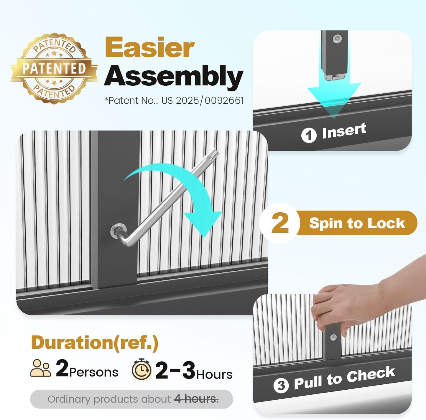 KING BIRD Greenhouse for Outdoors, 7.4x6 FT Polycarbonate Walk-in Green House, Quick-Setup Aluminum Frame UV Resistant Panel for Outside Garden Backyard W/ Lockable Screen Door, Vent, 2 Shelves, Black