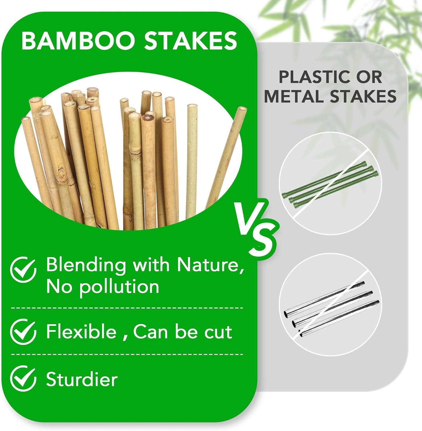 SWANGSA 40 Pack 4 Feet Bamboo Stakes for Plant, Bamboo Sticks Plant Support Garden Stakes Poles with 200pcs Twist Ties for Tomatoes, Beans, Flowers, Potted Plants, Indoor and Outdoor Climbing Plants