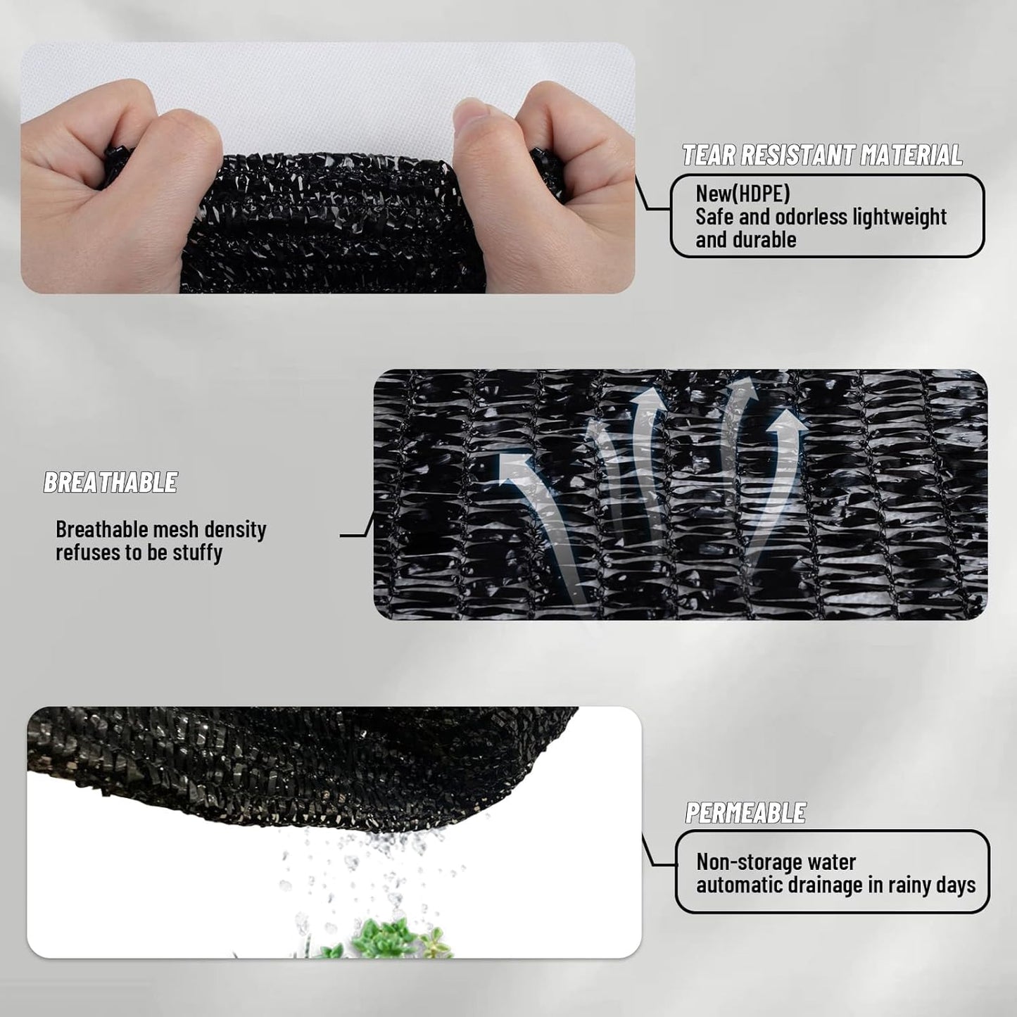 LOVE STORY 10x20FT 70% Black Shade Cloth Sun Shade Net with Grommets Sunblock Net Mesh Tarp for Garden,Plants Cover,Greenhouse and Patio