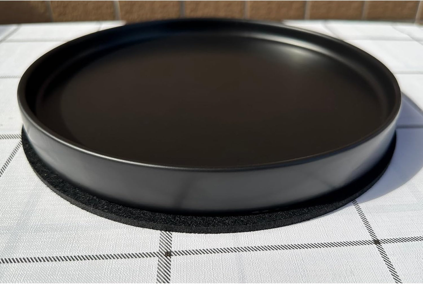 Ceramic Plant Saucer Pot Tray 12 Inch, Planter Saucers 4 5 6 7 8 9 10 11 12 Inch for Indoors Outdoor, Durable Sturdy Flower Drainage Tray for Glazed Pots Base (12.5 Inch-Black)