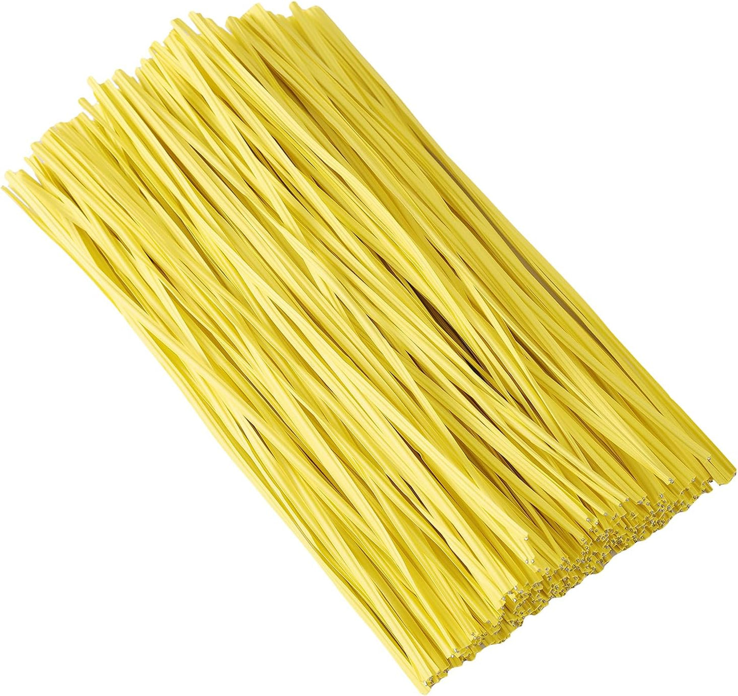 300 Pcs 6 inch Yellow Plastic Twist Ties, Cable Ties, for Bags, Gardening Tools
