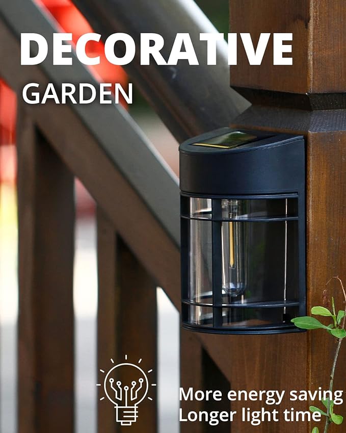 Solar Fence Lights, 12 Pack Waterproof Solar Lights Outdoor, Outdoor Solar Lights for Fence Garden Yard Step Deck Stairs