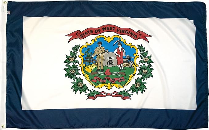 FlagSource West Virginia Nylon State Flag, Made in the USA, 5x8'
