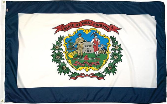 FlagSource West Virginia Nylon State Flag, Made in the USA, 5x8'