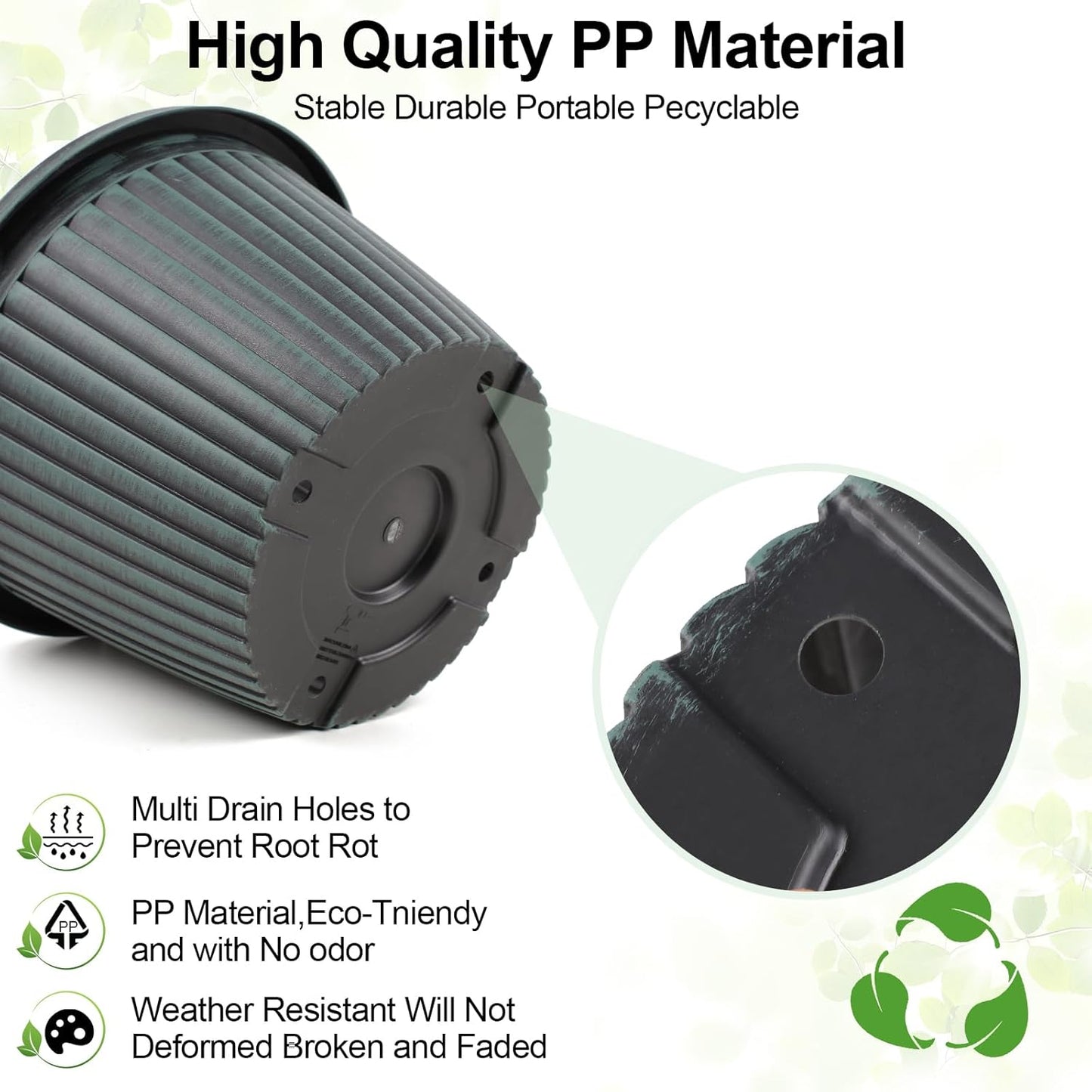 Large-Planter-Indoor-Outdoor Plant Pots, 14 inch 4 Pack Plastic Flower Pots with Saucer And Drainage Holes, Modern Garden Planters For Planting Medium Large Plants， Decorative Resin Garden Pots