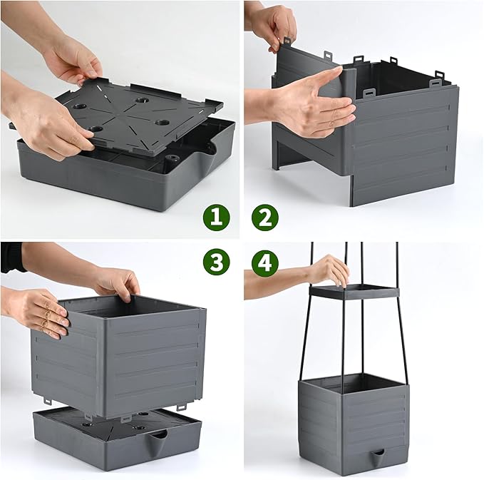 Raised Garden Bed, Planter Boxes with Trellis 58.3'' Tomato Planters for Climbing Vine Vegetables Flowers Plants Self Watering Tomatoes Cage for Outdoor Patio Greenhouse