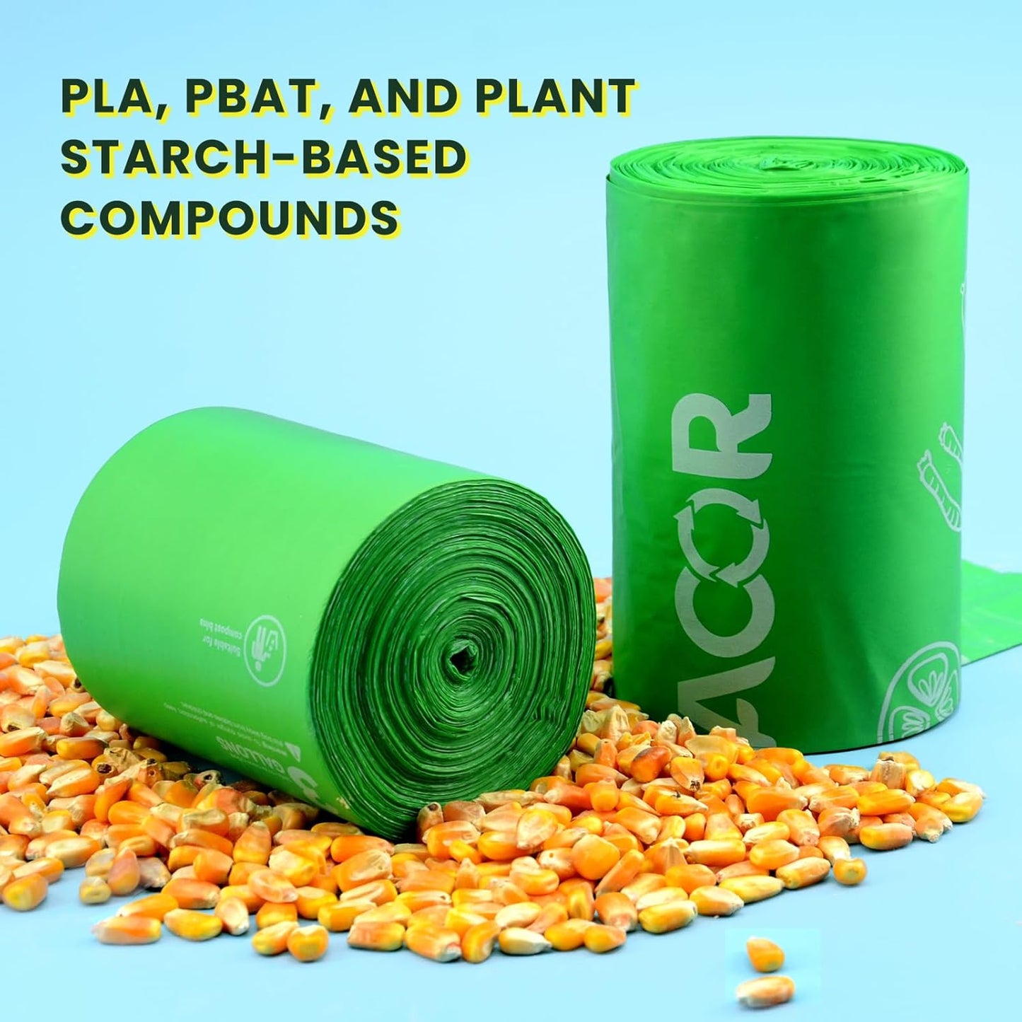 Compost Bags, 3 Gallon Compostable Food Scrap Bags Handle Tie,200 Count (Pack of 2),Certified by BPI and ASTM D6400