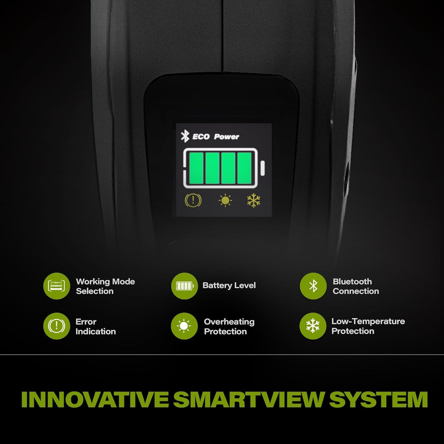 SUNTEK Electric String Trimmer Edger, 40V 15-Inch Brushless String Trimmer Cordless with 4.0Ah Battery and Fast Charger Included, 2-Speed Levels, Integrated Screen and APP Connection, Aluminum, Black