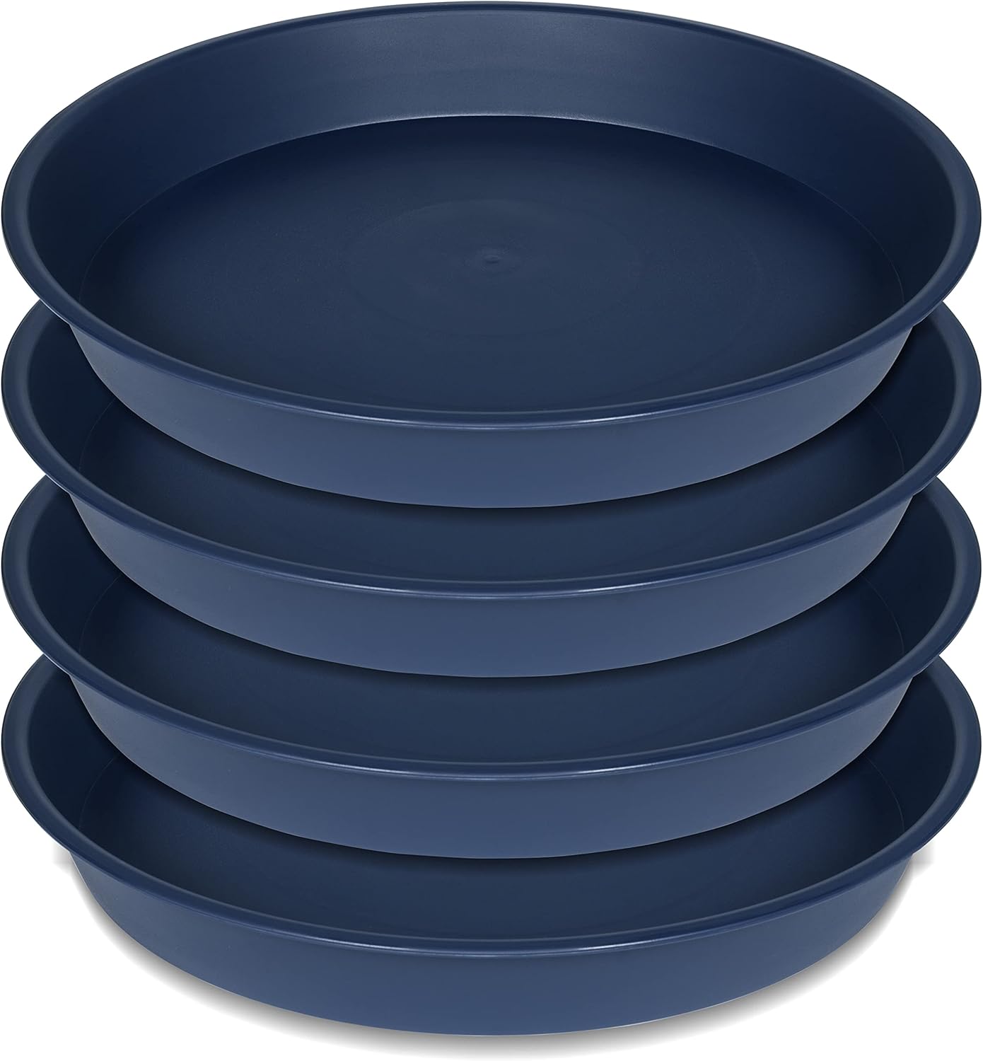 4 Pack of 16 17 inch Plant Saucer (15 inch Base), 2.3" Depth, Heavy Duty Deep Plant Trays for Planter Pots, Bird Bath Bowls, Plastic Plant Saucers for Indoors (17", Blue)