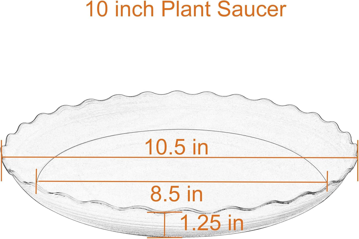 6 Pack Plant Saucer 10 inch, Heavy Duty Plastic Plant Saucers, Durable Plant Tray for Pots, Flower Saucers for Indoors, Plant Pot Saucers, Trays for Planter (Black)