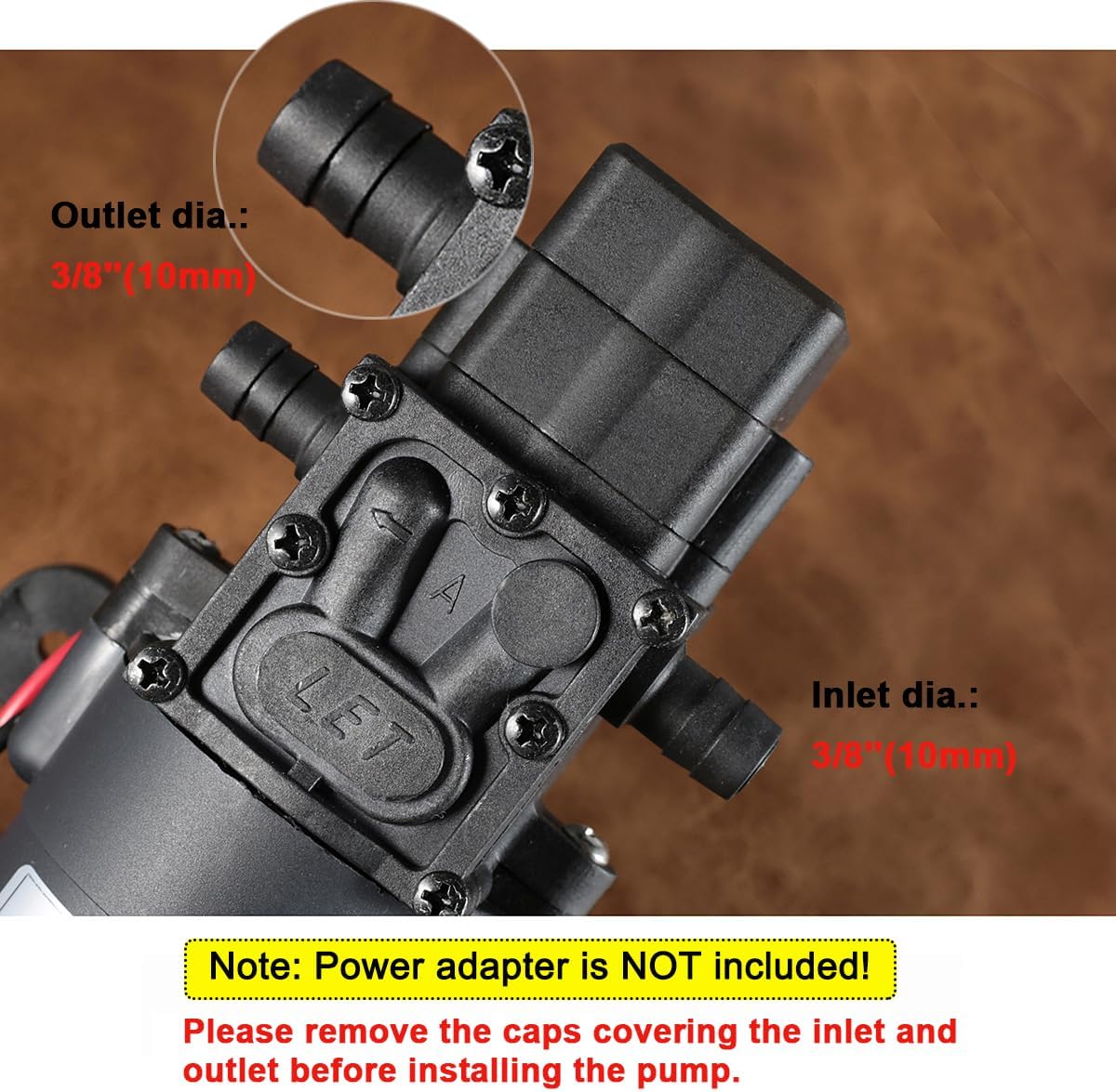 bayite 12V DC Water Transfer Pump with 2 Hose Clamps 12 Volt Diaphragm Pump Self Priming Sprayer Pump with Pressure Switch 4.5 L/Min 1.2 GPM 80 PSI for Weed ATV Marine Boat