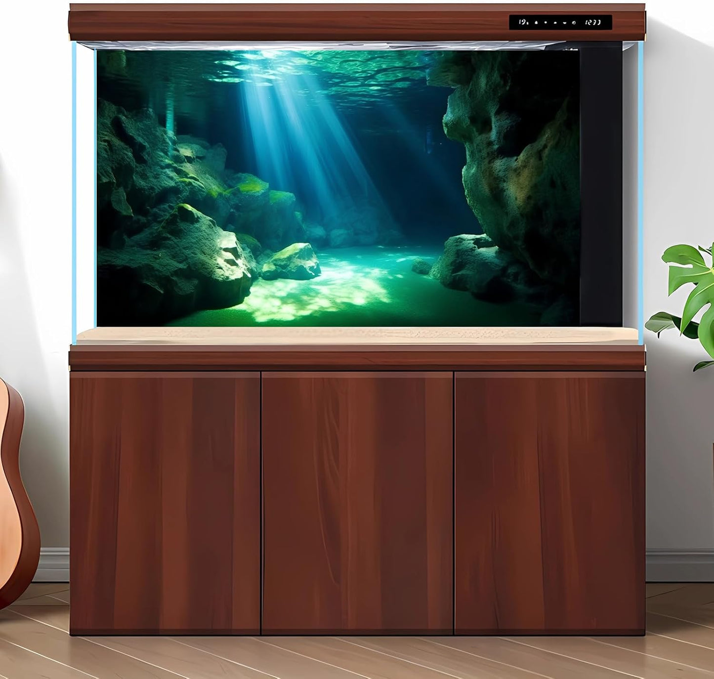 Underwater Fish Tank Background Under The Sea Cave Style Aquarium Background Ocean Floor Cave Sunlight Fish Tank Backdrop Tropical Fish Aquarium Terrarium Backgrounds Decorations 72x16in