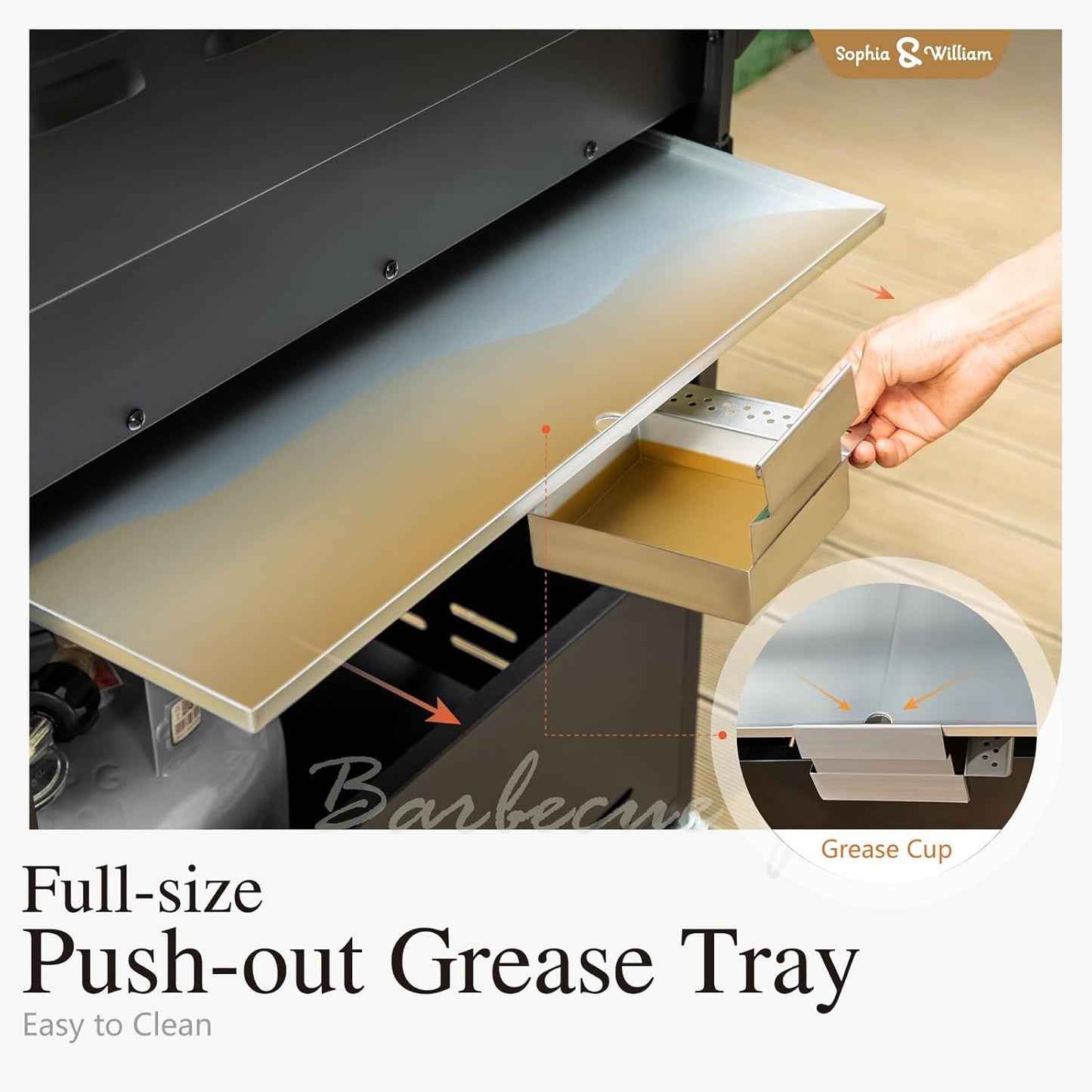 Sophia & William 4-Burner Gas BBQ Grill with Side Burner and Porcelain-Enameled Cast Iron Grates, 42,000BTU Propane Grills Outdoor Cooking Barbecue Cabinet Style, Blue