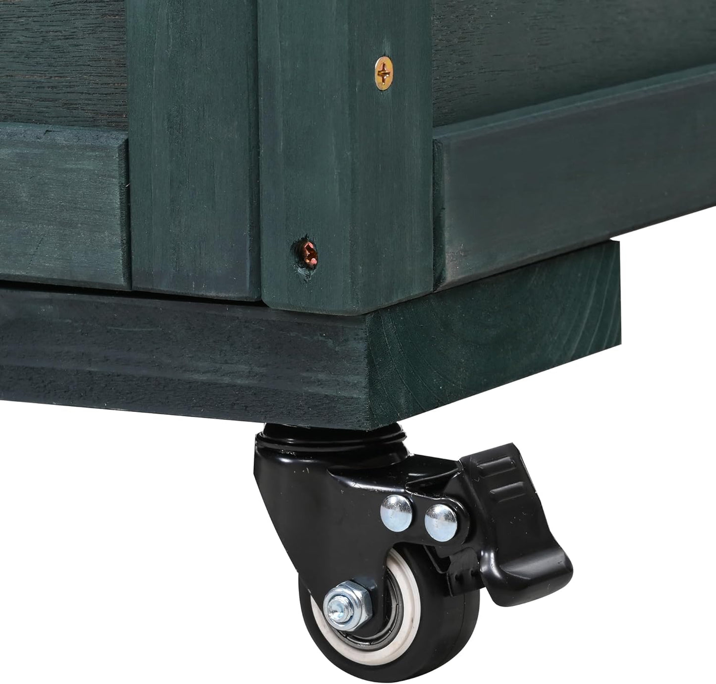 Merax 69" Wooden Greenhouse with Wheels - Portable Cold Frame for Balcony/Patio, UV-Resistant Indoor Outdoor Plant Growing Cabinet (Large, Heavy-Duty) (Forest Green)