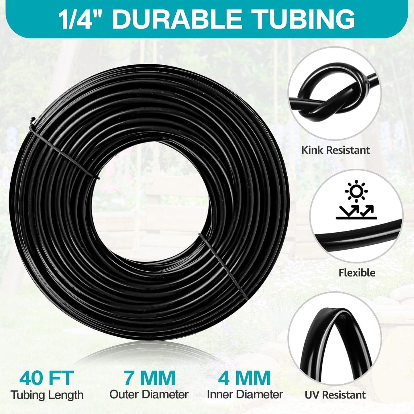 OnBrand Patio Water Misters for Cooling Outdoor, 40FT Mister for Outside with 3/4" Adapter and 11 Brass Mist Nozzles, Misting Cooling System with 11 Atomizing Connectors for Kids Pets Party Camping