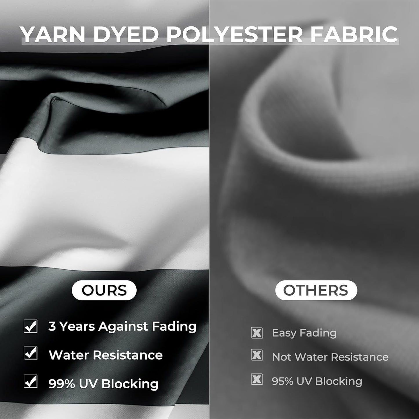 Grand patio 12FT Outdoor Round Offset Umbrella Large Patio Aluminum Cantilever Umbrella with Base for Garden Deck Poolside (Black & White, 12 FT)