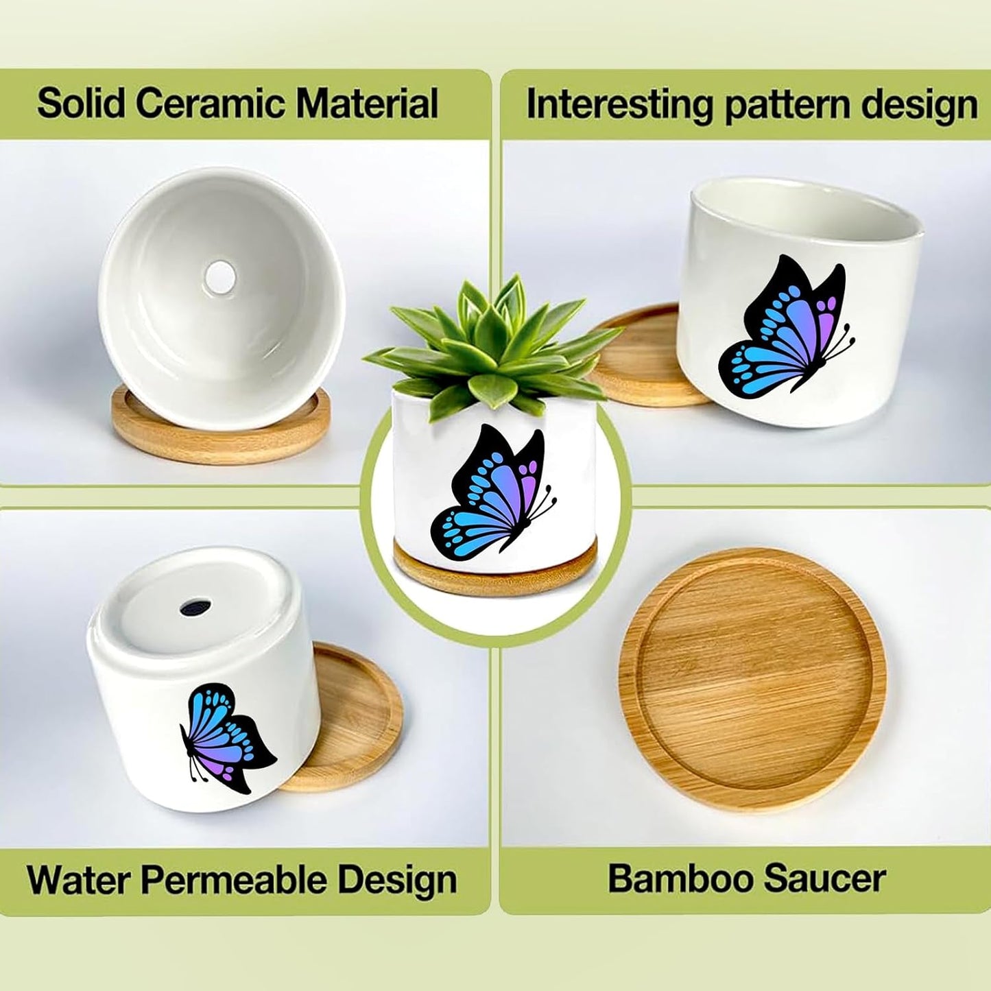 Window Garden Butterfly Planter Pots,Butterfly Gifts for Women/Men/Housewarming/Wedding/Festival Birthday Gifts Planter Pots,Outdoors/Indoors,Window Decor,Garden Decor,Yard Decor,Home Decor,Office