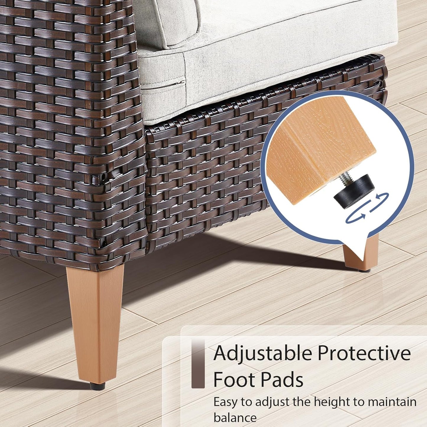 HUMMUH Patio Furniture Set with Fire Pit,Outdoor Modular Sectional Couch Loveseat Chairs with Table,All Weather PE Wicker Patio Conversation Sets for Deck Porch Backyard