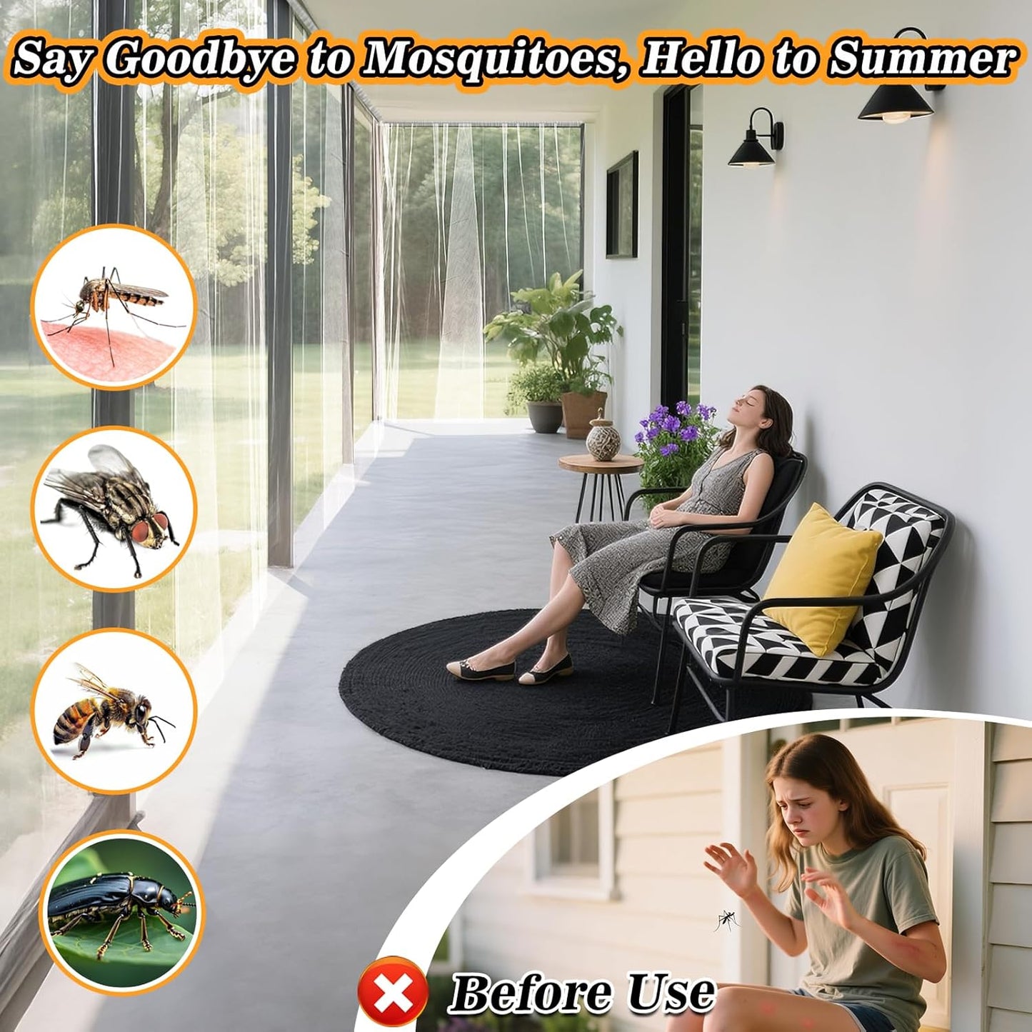 2Pcs 13x10ft Mosquito Net, Mesh Netting for Patio Skin and Plants Protection, Garden Bird Bug Screen, White