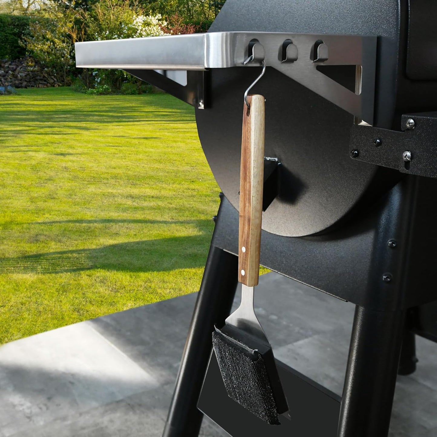 Bristle-Free BBQ Grill Brush & Scraper - Heavy Duty Barbecue Cleaner with Extended Handle‌